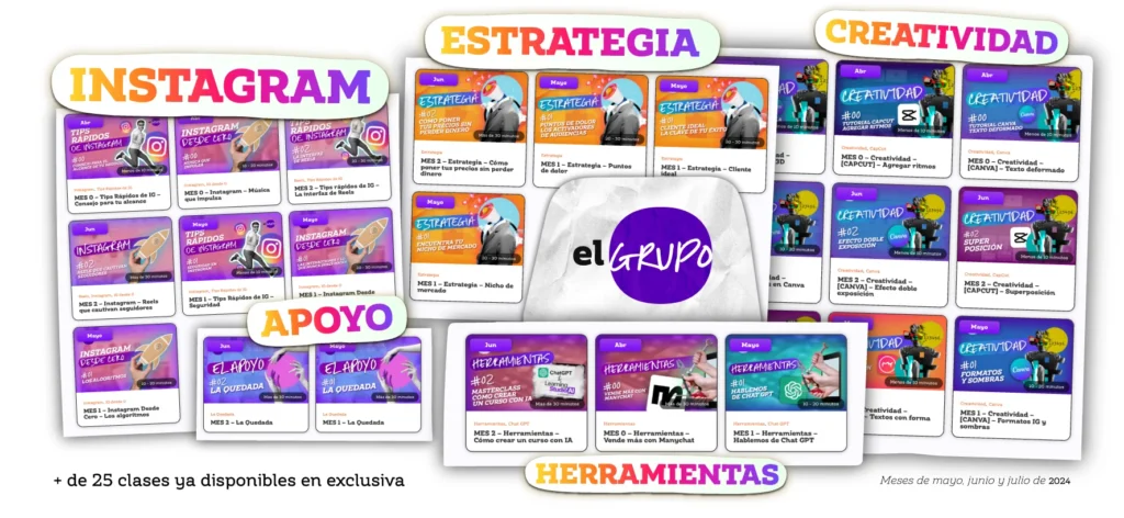 clases de el grupo membresia de instagram